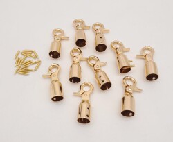 Angel Çanta Aksesuar 12 mm Light Gold Renk Kancalı Kovan 10 Adet - 2