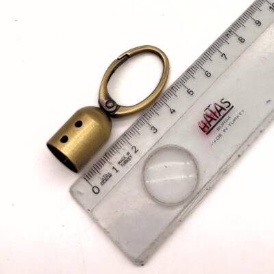 Angel Çanta Aksesuar 14 mm Antik Renk Oval Halkalı Kancalı Kovan 1 Adet - 1