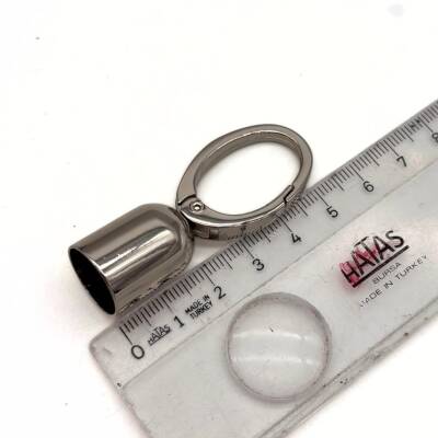 Angel Çanta Aksesuar 14 mm Gümüş Renk Oval Halkalı Kancalı Kovan 1 Adet - 1