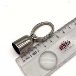 Angel Çanta Aksesuar 14 mm Gümüş Renk Oval Halkalı Kancalı Kovan 1 Adet - Angel Çanta Aksesuar