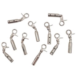 Angel Çanta Aksesuar 7 mm Kancalı Kovan Gümüş Renk 10 Adet - Angel Çanta Aksesuar