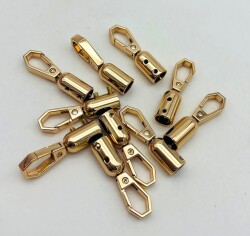 Angel Çanta Aksesuar 9 mm Light Gold Renk Kancalı Kovan 10 Adet - 1