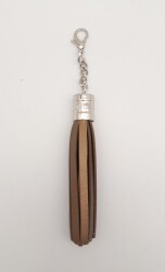 Angel Çanta Aksesuar Bakır Renk Suni Deri Kovanlı Püskül Gümüş Metalli - Angel Çanta Aksesuar