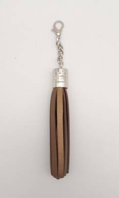 Angel Çanta Aksesuar Bakır Renk Suni Deri Kovanlı Püskül Gümüş Metalli - 1