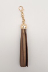 Angel Çanta Aksesuar Bakır Renk Suni Deri Kovanlı Püskül Light Gold Metalli - Angel Çanta Aksesuar