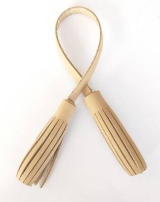 Angel Çanta Aksesuar Gerçek Deri İkili Düz Püskül Ham Renk - 1