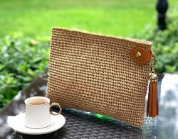 Angel Çanta Aksesuar Gerçek Deri Hardal Cluch Püskül Light Gold Metalli - 4