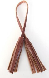 Angel Çanta Aksesuar Gerçek Deri İkili Düz Püskül Kızıl Kahve Renk - Angel Çanta Aksesuar