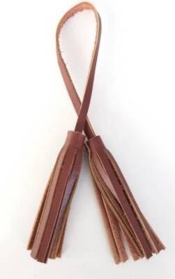 Angel Çanta Aksesuar Gerçek Deri İkili Düz Püskül Kızıl Kahve Renk - 1