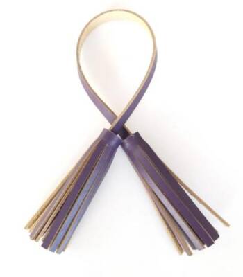 Angel Çanta Aksesuar Gerçek Deri İkili Düz Püskül Mor - 1