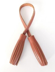 Angel Çanta Aksesuar Gerçek Deri İkili Düz Püskül Taba Renk - Angel Çanta Aksesuar