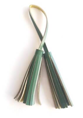 Angel Çanta Aksesuar Gerçek Deri İkili Düz Püskül Yeşil Renk - 1