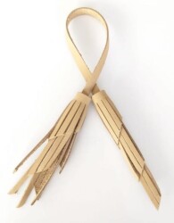 Angel Çanta Aksesuar Gerçek Deri İkili Zig Zag Püskül Ham Renk - Angel Çanta Aksesuar