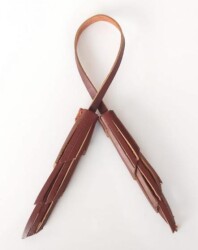 Angel Çanta Aksesuar Gerçek Deri İkili Zig Zag Püskül Kızıl Kahve Renk - Angel Çanta Aksesuar