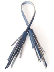 Angel Çanta Aksesuar Gerçek Deri İkili Zig Zag Püskül Lacivert Renk - Angel Çanta Aksesuar