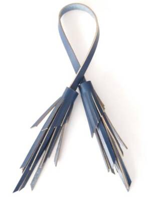 Angel Çanta Aksesuar Gerçek Deri İkili Zig Zag Püskül Lacivert Renk - 1