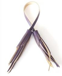 Angel Çanta Aksesuar Gerçek Deri İkili Zig Zag Püskül Mor Renk - Angel Çanta Aksesuar