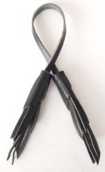 Angel Çanta Aksesuar Gerçek Deri İkili Zig Zag Püskül Siyah Renk - Angel Çanta Aksesuar