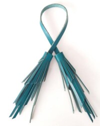 Angel Çanta Aksesuar Gerçek Deri İkili Zig Zag Püskül Turkuaz Renk - Angel Çanta Aksesuar