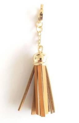 Angel Çanta Aksesuar Gerçek Deri Kovanlı Püskül Açık Taba Renk - 1