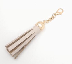 Angel Çanta Aksesuar Gerçek Deri Kovanlı Püskül Bej Light Gold Metalli - 2