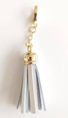 Angel Çanta Aksesuar Gerçek Deri Kovanlı Püskül Beyaz Renk - 1