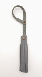 Angel Çanta Aksesuar Gri Renk Gerçek Deri Püskül Antik Metalli - 2