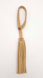 Angel Çanta Aksesuar Ham Doğal Renk Gerçek Deri Püskül Antik Metalli - Angel Çanta Aksesuar