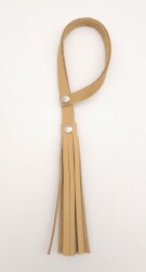 Angel Çanta Aksesuar Ham Doğal Renk Gerçek Deri Püskül Gümüş Metalli - Angel Çanta Aksesuar