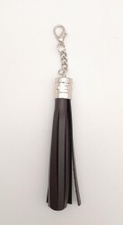 Angel Çanta Aksesuar Kahverengi Suni Deri Kovanlı Püskül Gümüş Metalli - Angel Çanta Aksesuar