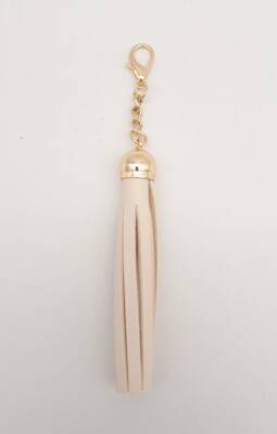 Angel Çanta Aksesuar Krem Suni Deri Kovanlı Püskül Light Gold Metalli - 1