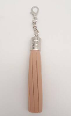 Angel Çanta Aksesuar Pudra Renk Suni Deri Kovanlı Püskül Gümüş Metalli - 1