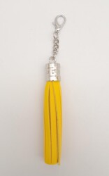 Angel Çanta Aksesuar Sarı Suni Deri Kovanlı Püskül Gümüş Metalli - Angel Çanta Aksesuar