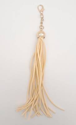 Angel Çanta Aksesuar Süet Nubuk Deri Kovanlı Uzun Püskül Açık Kavuniçi Renk Light Gold Metalli - 1