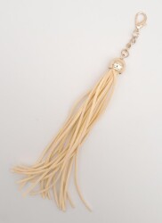 Angel Çanta Aksesuar Süet Nubuk Deri Kovanlı Uzun Püskül Açık Kavuniçi Renk Light Gold Metalli - 2