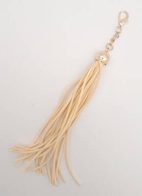 Angel Çanta Aksesuar Süet Nubuk Deri Kovanlı Uzun Püskül Açık Kavuniçi Renk Light Gold Metalli - 2