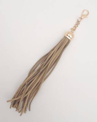 Angel Çanta Aksesuar Süet Nubuk Deri Kovanlı Uzun Püskül Açık Vizon Renk Light Gold Metalli - 2