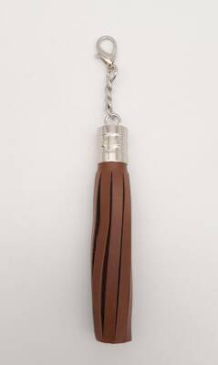 Angel Çanta Aksesuar Taba Suni Deri Kovanlı Püskül Gümüş Metalli - 1