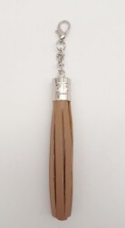 Angel Çanta Aksesuar Vizon Suni Deri Kovanlı Püskül Gümüş Metalli - Angel Çanta Aksesuar