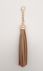 Angel Çanta Aksesuar Vizon Suni Deri Kovanlı Püskül Light Gold Metalli - Angel Çanta Aksesuar