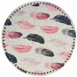 Angel Çanta Aksesuar 30 Cm Çapında Resimli Ahşap Tepsi Tabanı No5 - Angel Çanta Aksesuar