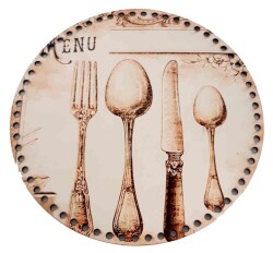 Angel Çanta Aksesuar 30 Cm Çapında Resimli Ahşap Tepsi Tabanı Yeni Ny1 - Angel Çanta Aksesuar