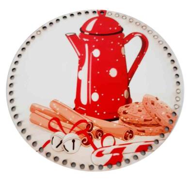 Angel Çanta Aksesuar 30 Cm Çapında Resimli Ahşap Tepsi Tabanı Yeni Ny14 - 1