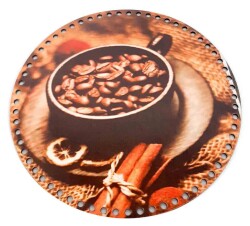 Angel Çanta Aksesuar 30 Cm Çapında Resimli Ahşap Tepsi Tabanı Yeni Ny19 - Angel Çanta Aksesuar