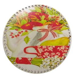 Angel Çanta Aksesuar 30 Cm Çapında Resimli Ahşap Tepsi Tabanı Yeni Ny20 - Angel Çanta Aksesuar