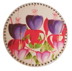 Angel Çanta Aksesuar 30 Cm Çapında Resimli Ahşap Tepsi Tabanı Yeni Ny26 - Angel Çanta Aksesuar