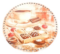 Angel Çanta Aksesuar 30 Cm Çapında Resimli Ahşap Tepsi Tabanı Yeni Ny8 - Angel Çanta Aksesuar