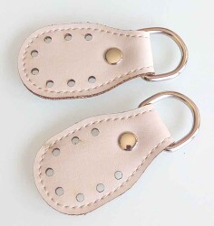 Angel Çanta Aksesuar Açık Krem Renk, Sapların Uç Kısmına Dikmek İçin Deri Aparat. - Angel Çanta Aksesuar