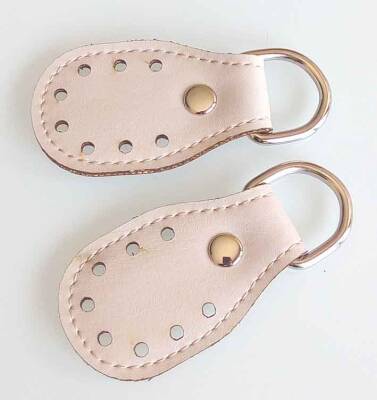 Angel Çanta Aksesuar Açık Krem Renk, Sapların Uç Kısmına Dikmek İçin Deri Aparat. - 1