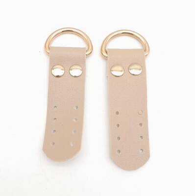 Angel Çanta Aksesuar Bej Tek Kat Suni Deri Sapucu Böce Light Gold Metalli - 1